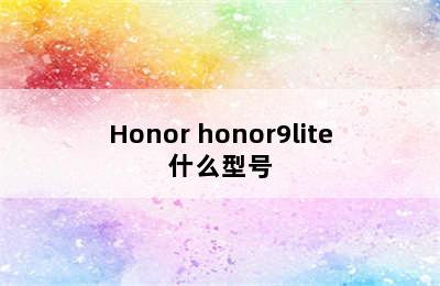 Honor honor9lite什么型号